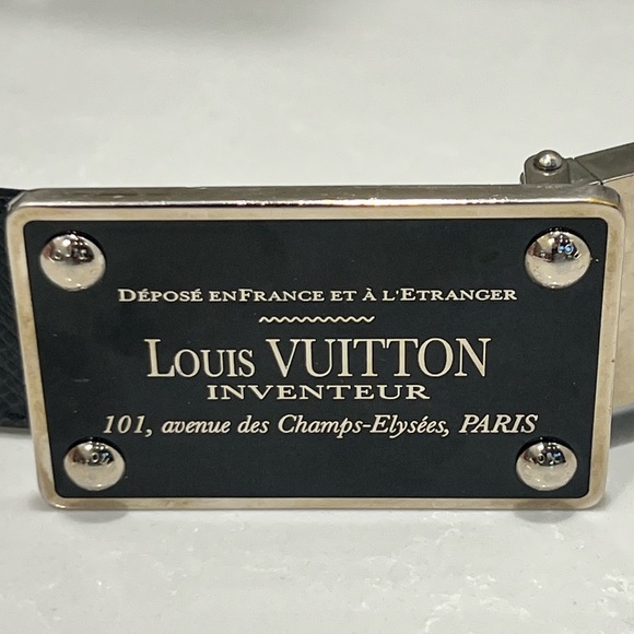 ❗️SOLD❗️Authentic Louis Vuitton Damier Graphite Canvas Inventeur Reversible Belt - Picture 3 of 10